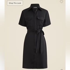 J. Crew Elegant Mini Satin Shirt Dress